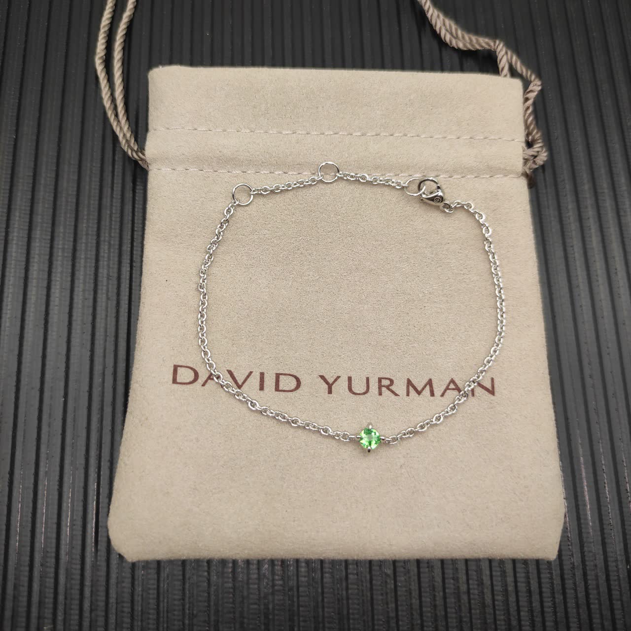 David Yurman Sterling Silver and Green Tourmaline bracelet
